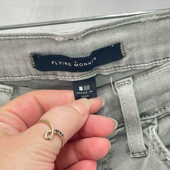 Flying Monkey Womens Skinny Jeans Mid Rise Denim Stretch Pocket Gray Size 26 - Picture 6 of 11